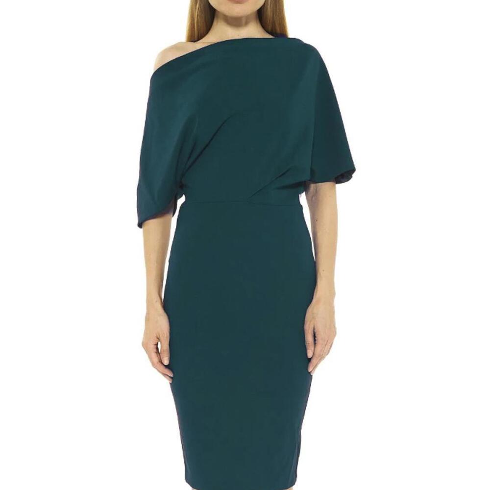 Alexia Admor New York Teal Olivia Off-Shoulder Midi Dress - Size - Small - NWT